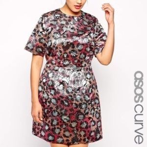 ASOS Curve Floral Mini Dress - Pink and Black